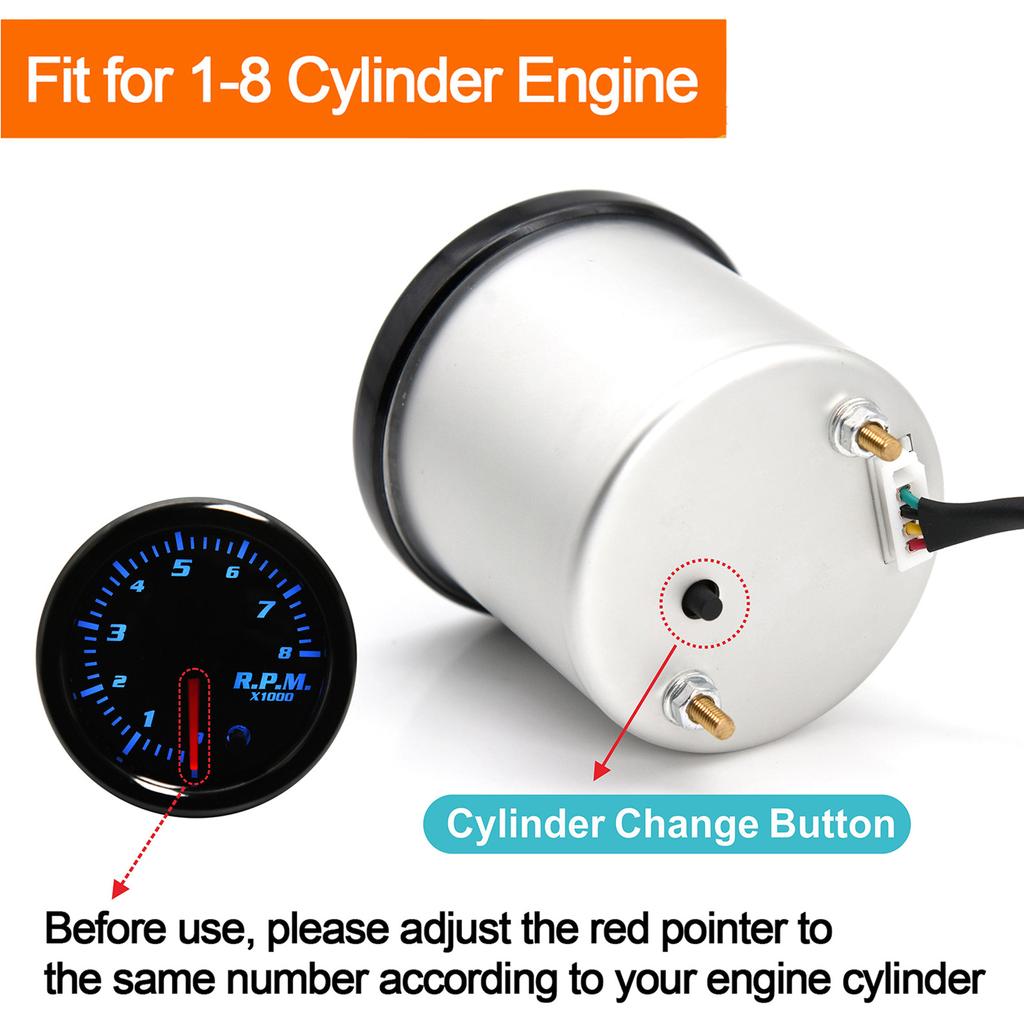 52 мм 7 цветов в 1 гоночный датчик датчик давления наддува бар PSI 2 дюйма температура воды температура масла вольтметр датчик давления топлива тахометр