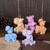 3D Милая семья медведей Свеча Силиконовая форма DIY Мультяшный медведь Ручная работа Изготовление Гипсовая свеча Мыло Декор Форма для животных Поделка Подарки