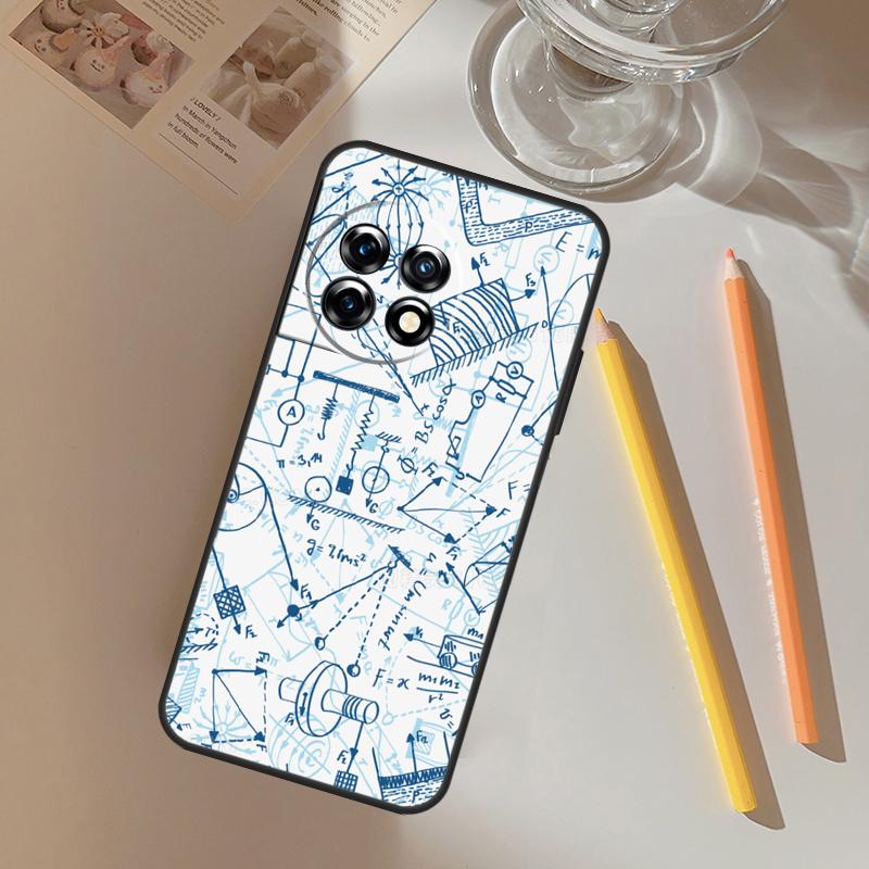 Physics Math Formula Equation Funda For OnePlus 13R 13 12 R 11 9 10 Pro 8T 9RT 10T OnePlus Nord CE 2 3 4 Lite N20 N30 Case