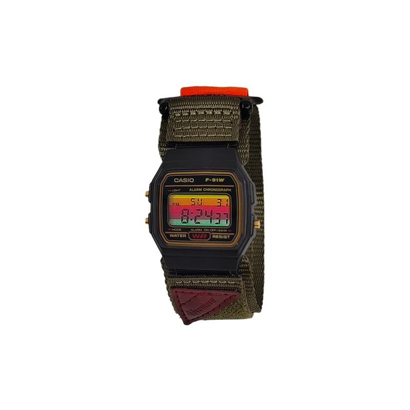 Casio Индивидуальные часы модифицированная серия водостойкие F-91WM-3 modified-helmer Коричневый прилив Кварцевые нейлоновый ремешок мужские часы F-91WM-3