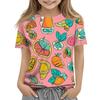 Children's Fashion Casual Short Sleeve Plant Printed Round Neck T-Shirt Top
