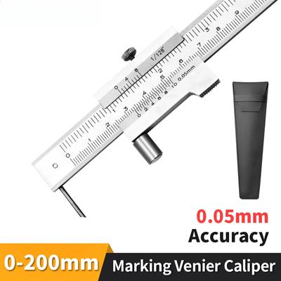 Штангенциркуль Kerseo Marking с твердосплавной иглой 0-200 мм, параллельная линейка для разметки из нержавеющей стали, измерительный инструмент