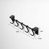 Pearl Metal 5-Hook Magnetic Storage Hooks for Bathrooms and Kitchens, Made in Japan, Black, AZ-5129