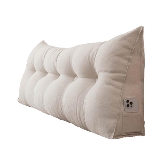 Подушка для изголовья с боковым карманом Льняная Треугольная Подушка-клин для изголовья Подушка-валик для кровати для поддержки плеч, спины, поясницы Общежитие Дом Спальня