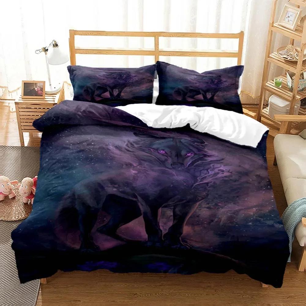 Wolf Digital Print Comfortable Duvet Quilt Cover Pillowcase Bedding Set Children Bedroom Decoration Home Textile