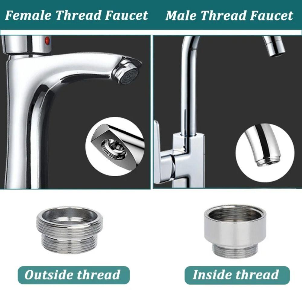 18/20/22/24mm To 22mm Faucet Adapter Set With Washer Faucet Connector Bathroom