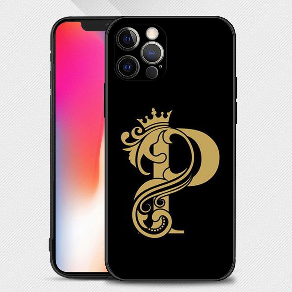 Gold Royal Letter Phone Case For iPhone Samsung Galaxy Redmi Xiaomi Oppo OnePlus Note S A 7 8 9 10 11 12 13 14 20 21 22 23 53 54 Pro Max Plus Ultra