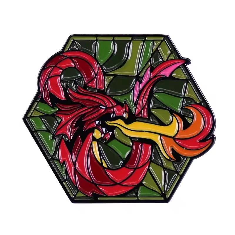 Игровые значки D&D, значки с драконами, значки с кубиками D20, эмалевые значки, мультяшные значки-броши, значки на лацкан, значки на рюкзак, аксессуары для костюмов