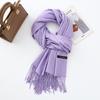 Cotton Solid Color Scarf for Women Winter Warm Wool Cashmere Scarf Autumn and Winter Women's Shawl Scarf Korean Style Atmosphere