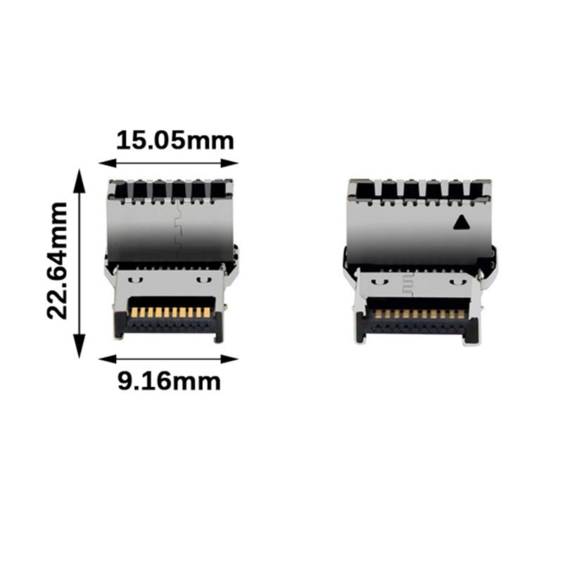90 Degree Angled USB 3.2 Type E Internal Connectors Male And Female Port Adapter 20Gbps Transmission Motherboards Front Panel Installation