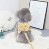 Sobir Dog Pet Floral Pattern One-piece Harness + Lead Leash, L, 09_dark Yellow (short)