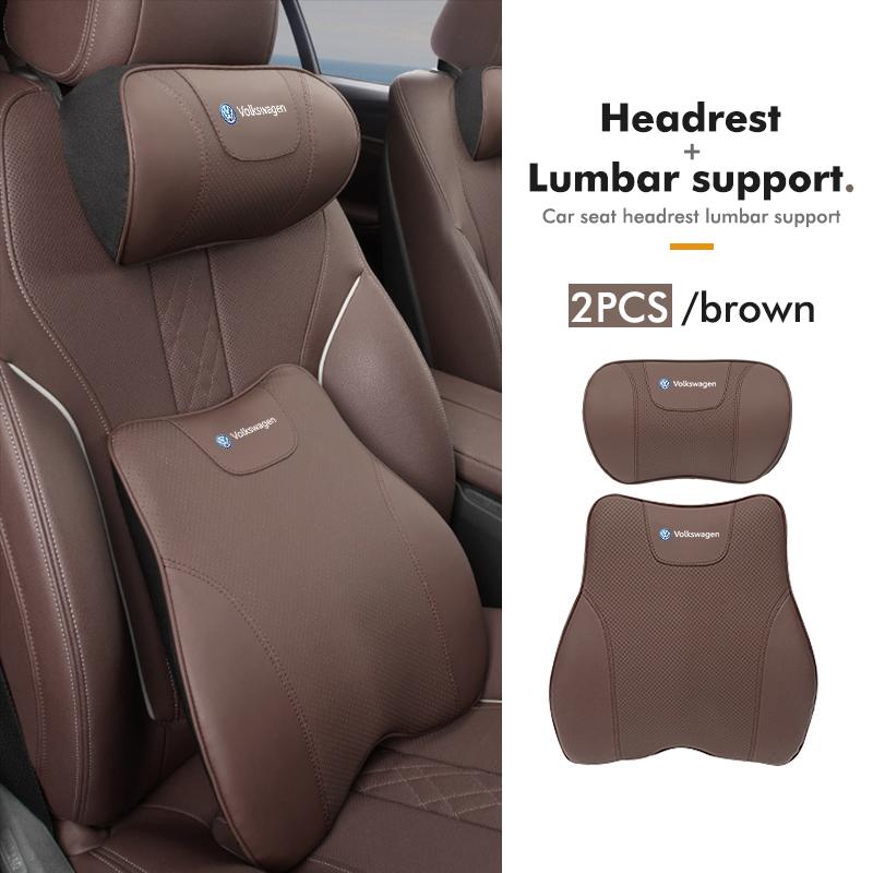 For Volkswagen VW Car Headrest Lumbar Support Comfortable Neck Pillow Waist Cushion Scirocco Passat Polo B5 B6 B7 CC Tiguan zj1