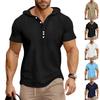 Summer Men's Hooded, Zipped Short-sleeved T-shirt