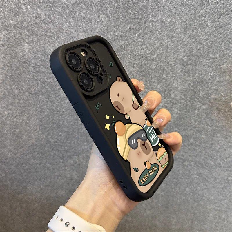Милый Капибара Силиконовый Мягкий Чехол Для Телефона Для iPhone 16 15 14 13 12 11 Pro Max X XS XR 7 8 Plus SE 2020 Ударопрочная Задняя Крышка