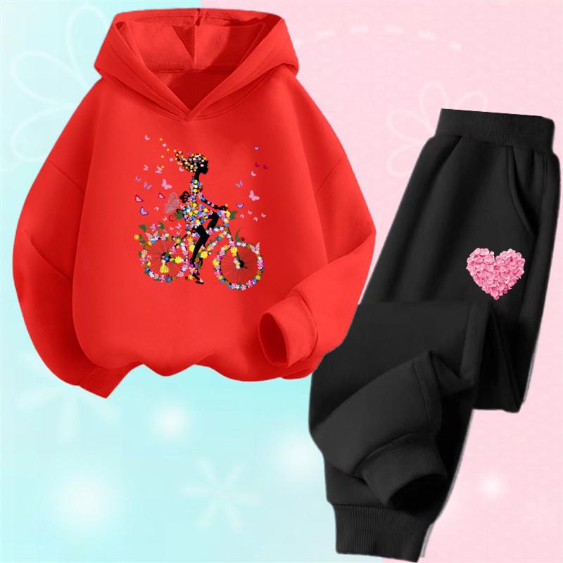 2025 Autumn Korean Girl Clothing Kawaii Kids Clothes Cute Children's Hoodies and Sweatpant 2pcs Set