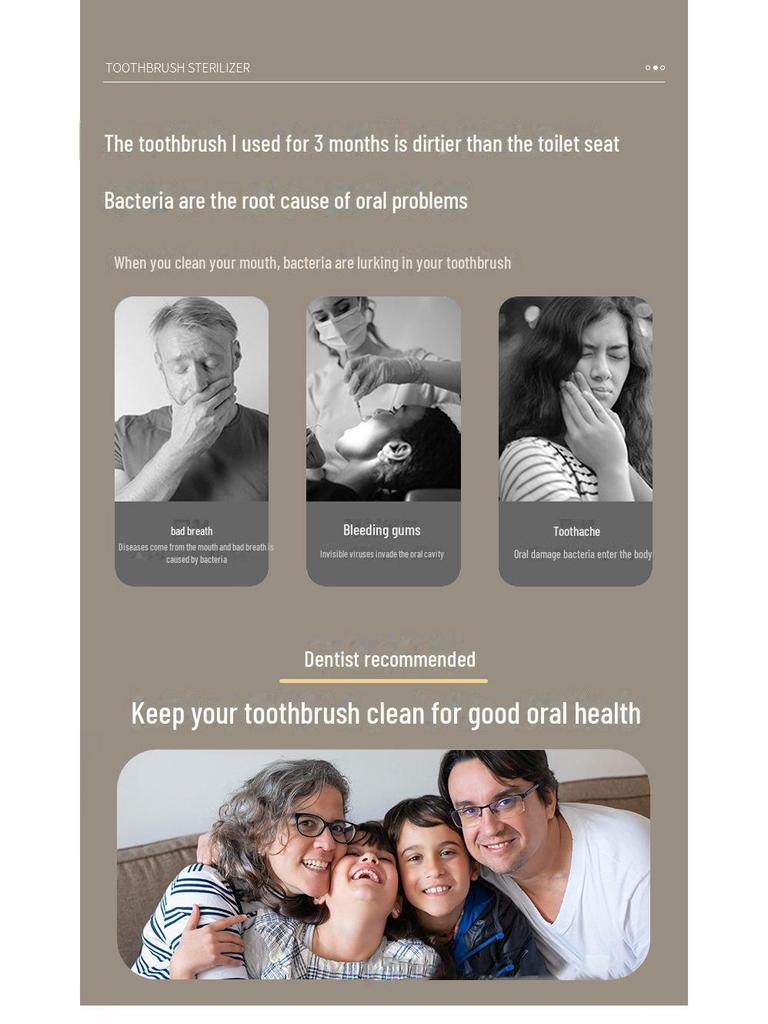 УФ-стерилизатор для зубных щеток в корейском стиле: Интеллектуальный цикл воздушной сушки с защитой от ультрафиолета