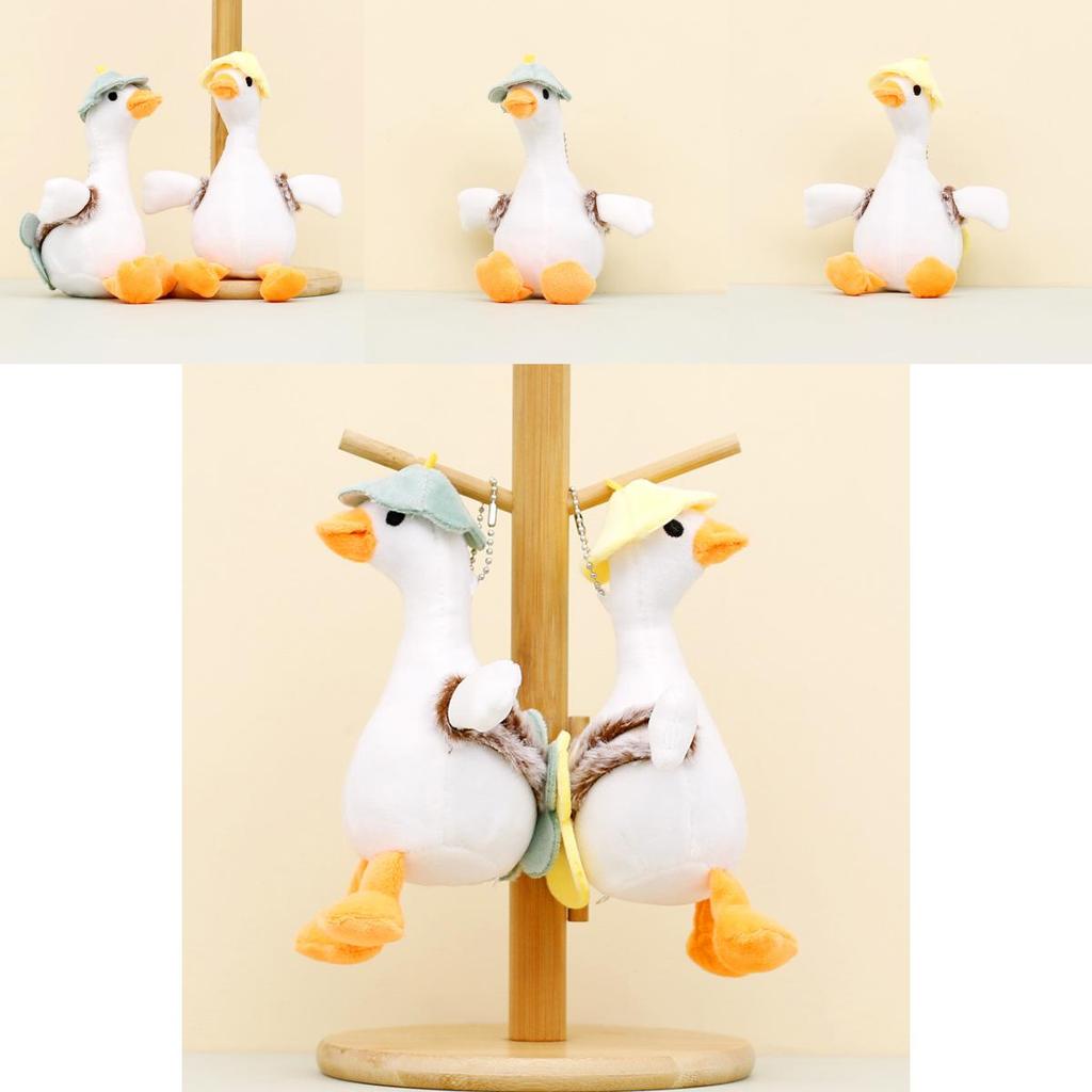 Adorable White Goose Plush Toy Keychain Cartoon Duck Doll Backpack Charm
