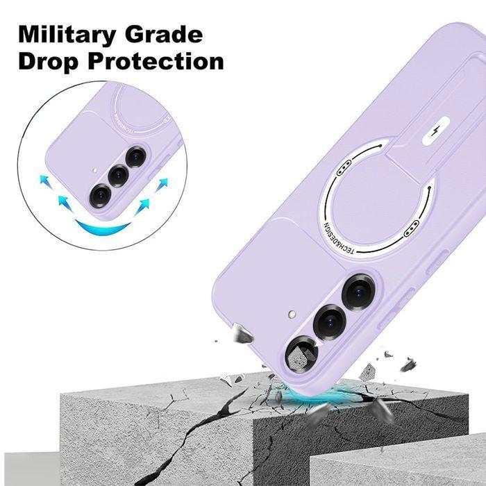 Coque Silicone - BOOLING - pour Samsung Galaxy S26 - avec Cercle Magnétique - Violet - 2 Vitres
