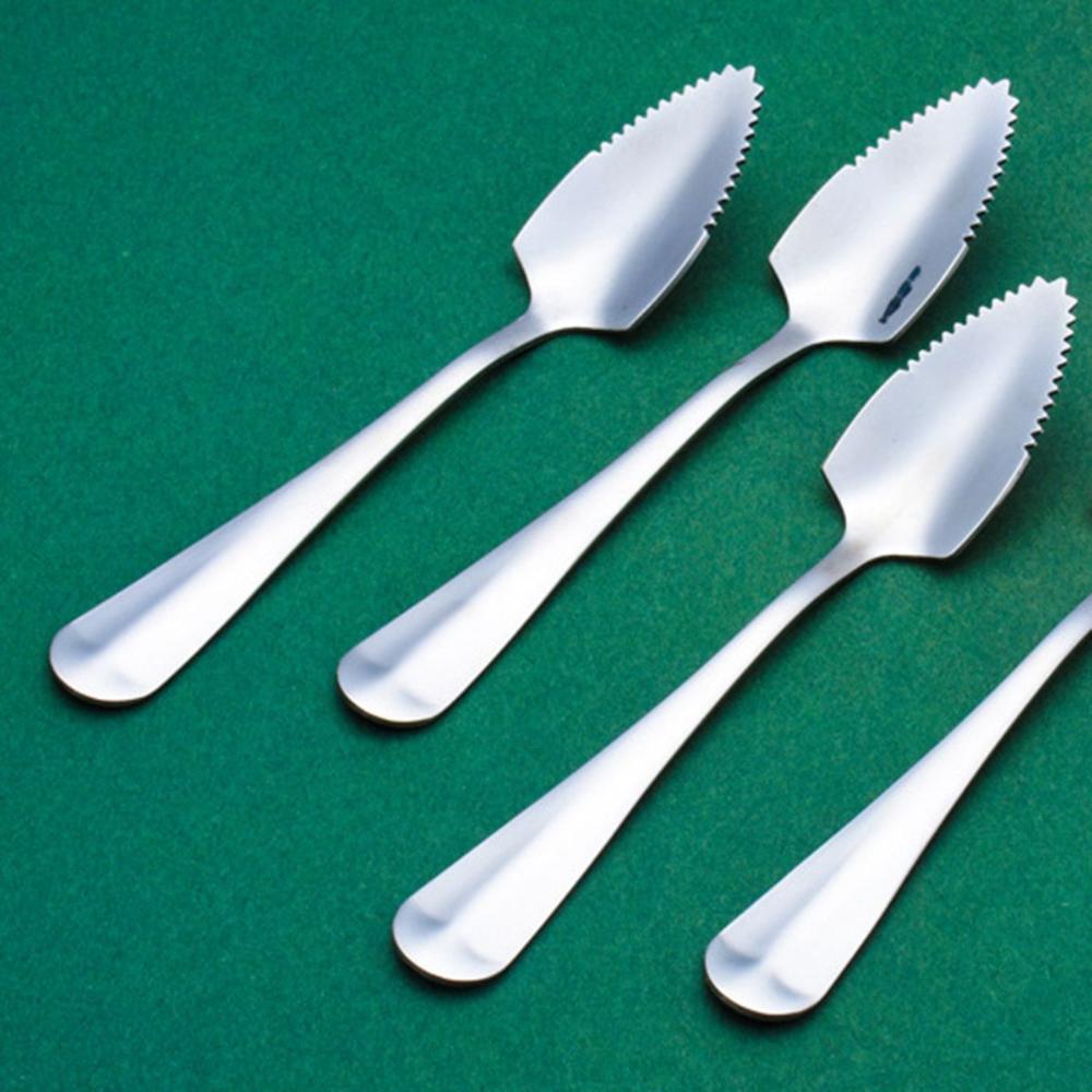 Stainless Steel Serrated Edge Grapefruit Spoon Kiwi Scoop Fruit Puree Tool Baby Food Processer