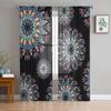 Mandala Bohemian Sheer Curtains for Bedroom Living Room Decoration Window Curtain for Kitchen Tulle Voile Organza Drapes