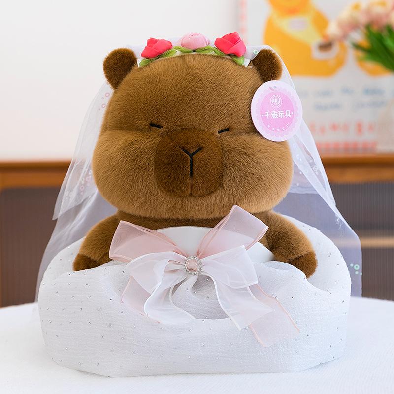 New Wedding Dress Kapibala Couple Capybara Plush Toy Pressing Bed Doll Cartoon Doll Girl Birthday Gift