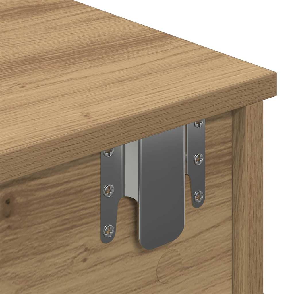 Wall Mounted Shelf with Drawers Artisan Oak Finish 60 x 28 x 15 cm Particleboard