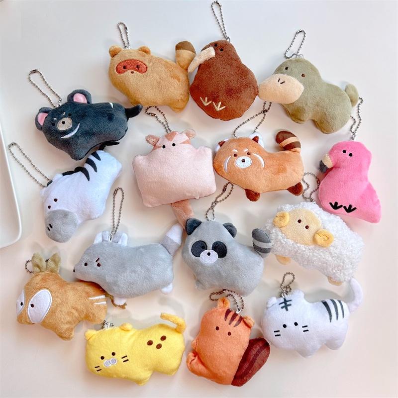 Cute Animal Zoo Duck-billed Platypus Little Lynx Beanie Eye Plush Toy Pendant Flamingo Raccoon Bag Decoration Characters)