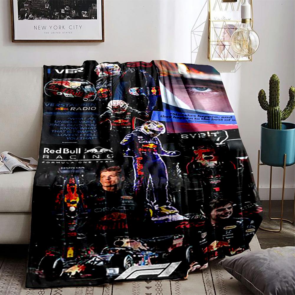 Racing Themed Keep warm with Formula Cars DesignFlannel blanket for bedroom, living room, sofa, and nap