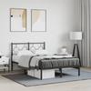 VidaXL Metal Bed Frames with Headboard, Double Bed with Slat Base, Adult Bed with Footboard, Bedroom Furniture, 376223