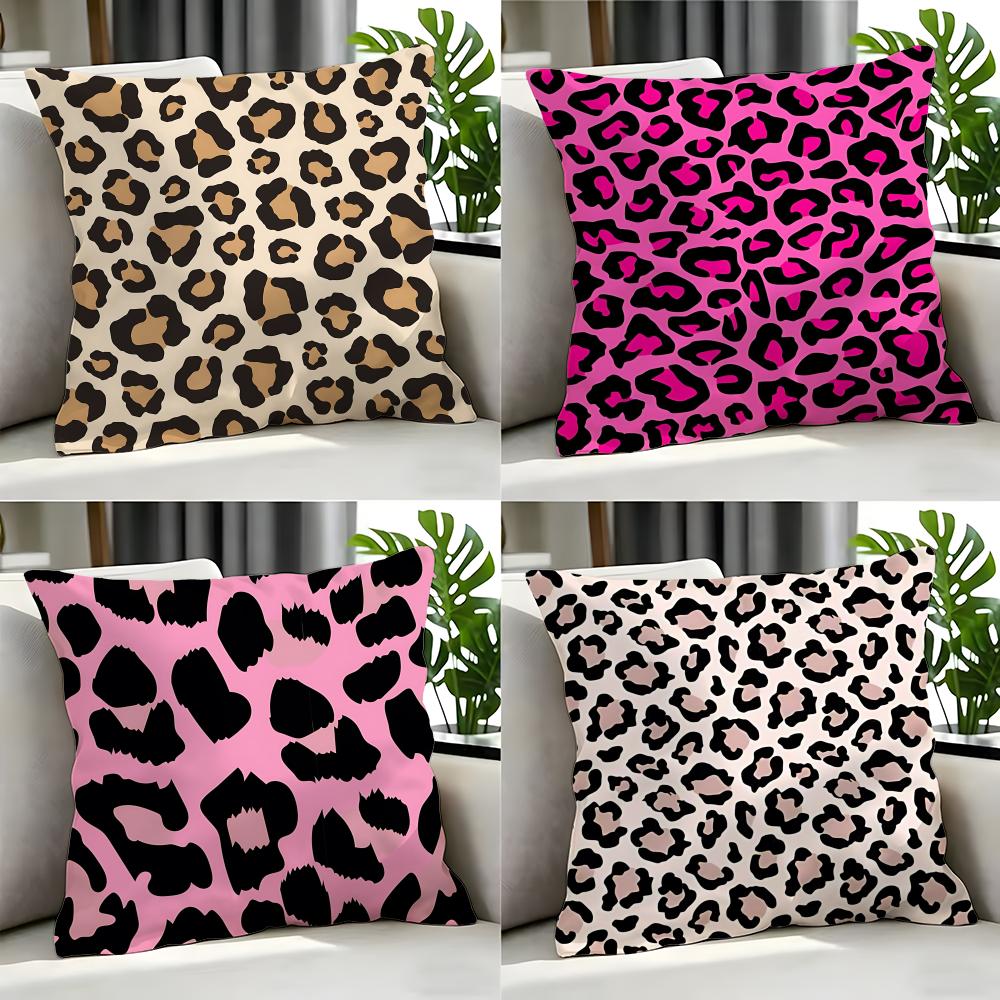 Art lleopard print Cushion Cover Cushion Cover Set Pcs x x x Pillowcase Decorative Sofa Home Decor