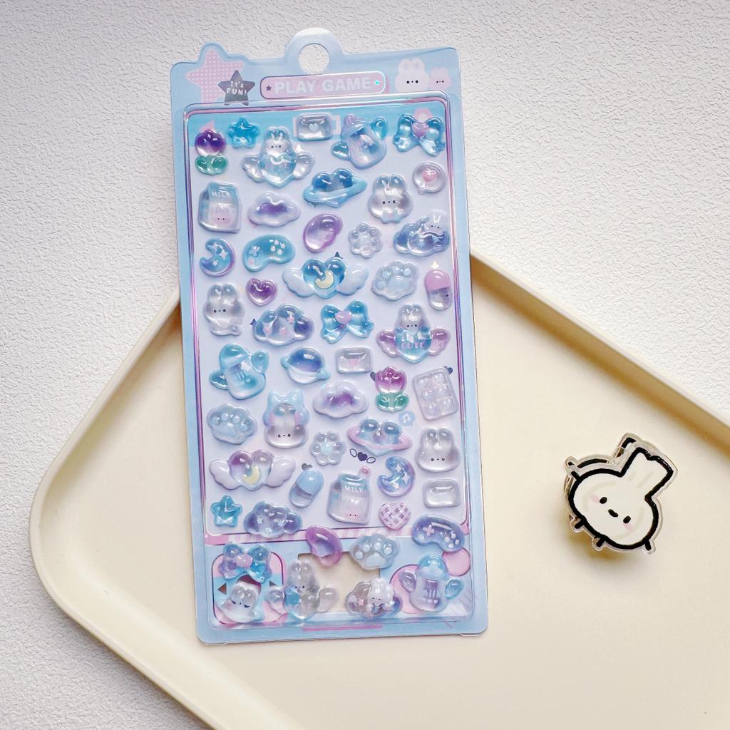 1 шт./4 шт. Мини-наклейки с 3D-рельефом в японском мультяшном стиле со сладкими животными для скрапбукинга, DIY-журнала, милые канцелярские наклейки для школы