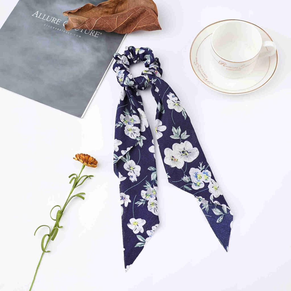 Модные резинки-скранчи в горошек, длинные веревочные корейские завязки для женщин, шарф для хвостика, милая эластичная лента, аксессуары для волос