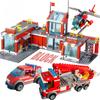 774 шт., городская пожарная станция, строительные блоки, самолеты, грузовики, фигурки пожарных, кирпичи, развивающие игрушки для детей, без коробки