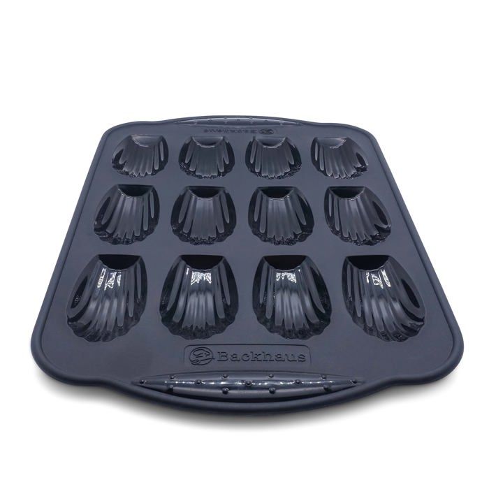 Madeleine et quatre quart backhaus - moule à 12 madeleines en silicone antiadhérente de qualité pro - noir