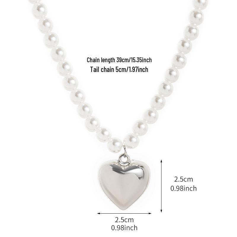 Ожерелье в форме ретро-жемчужины в форме сердца — элегантный, изысканный стиль для женщин