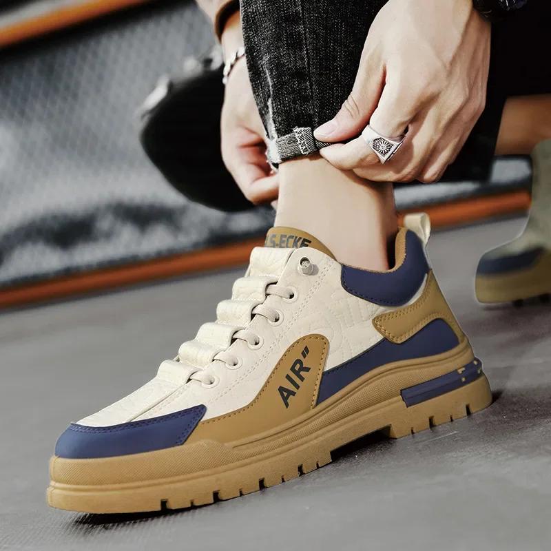 Мужская обувь, удобная мужская повседневная обувь на плоской подошве со шнуровкой, уличные мужские кроссовки, модная спортивная вулканизированная обувь, мужская обувь 2024