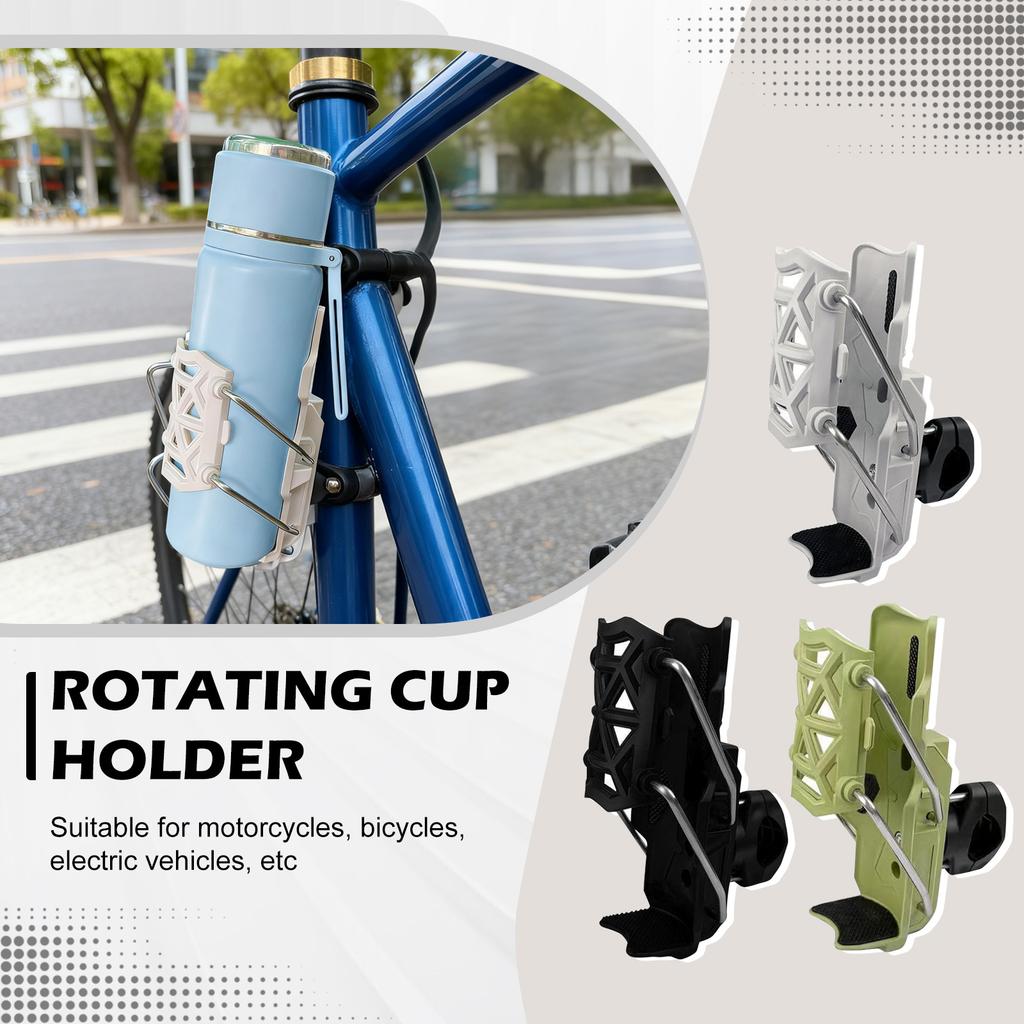 Universal Rotatable Cup Holder Adjustable Clamp Mount Compatible with Various Guard Rails and Tubes for Secure Beverage Placement