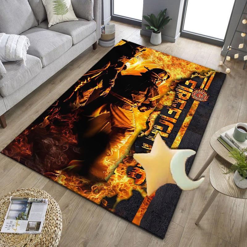 Firefighter In Action Office Rug Chair Mat, Entryway Carpet, Suitable for Front Door, Bedroom, Living Room, Desk, Holiday Gift