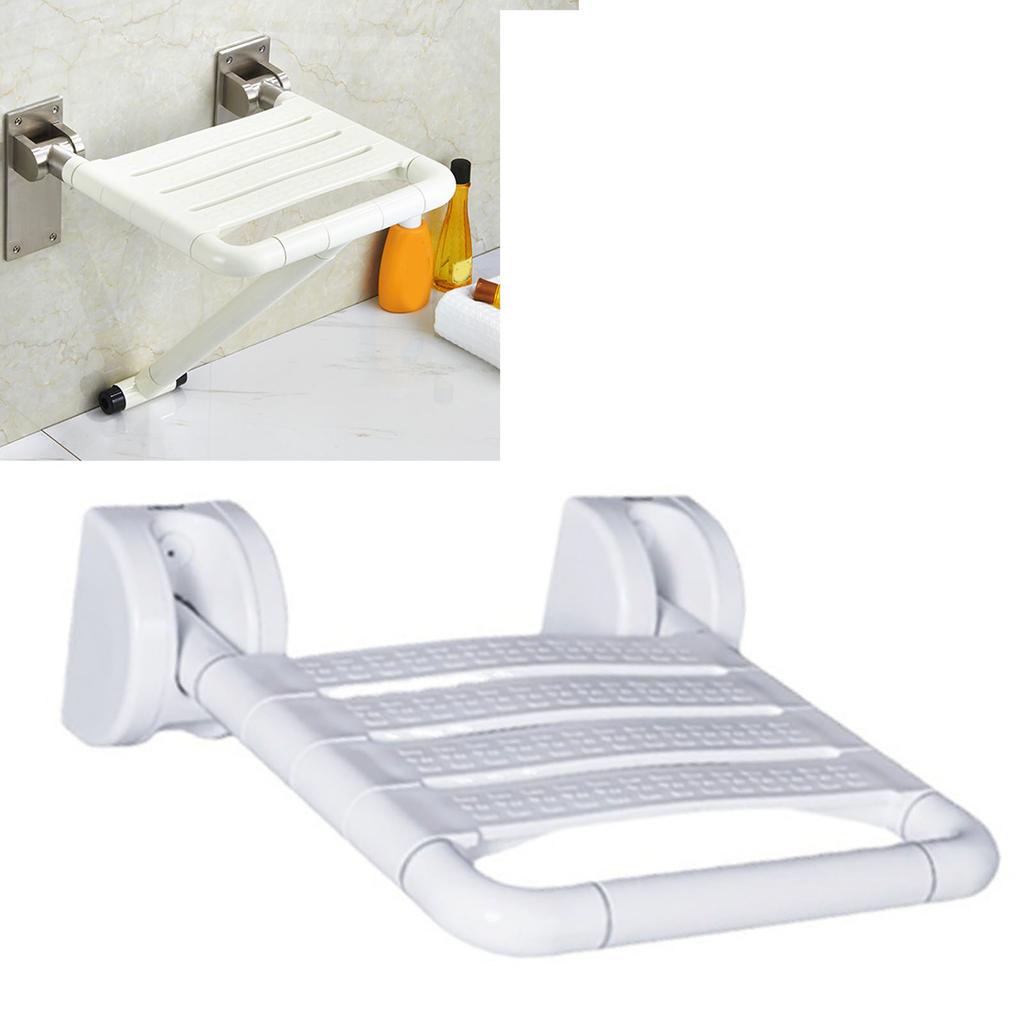 Folding Shower Seat Wall Mount Space Saving Antislip Safety Bathroom Wall Shower Bench for The