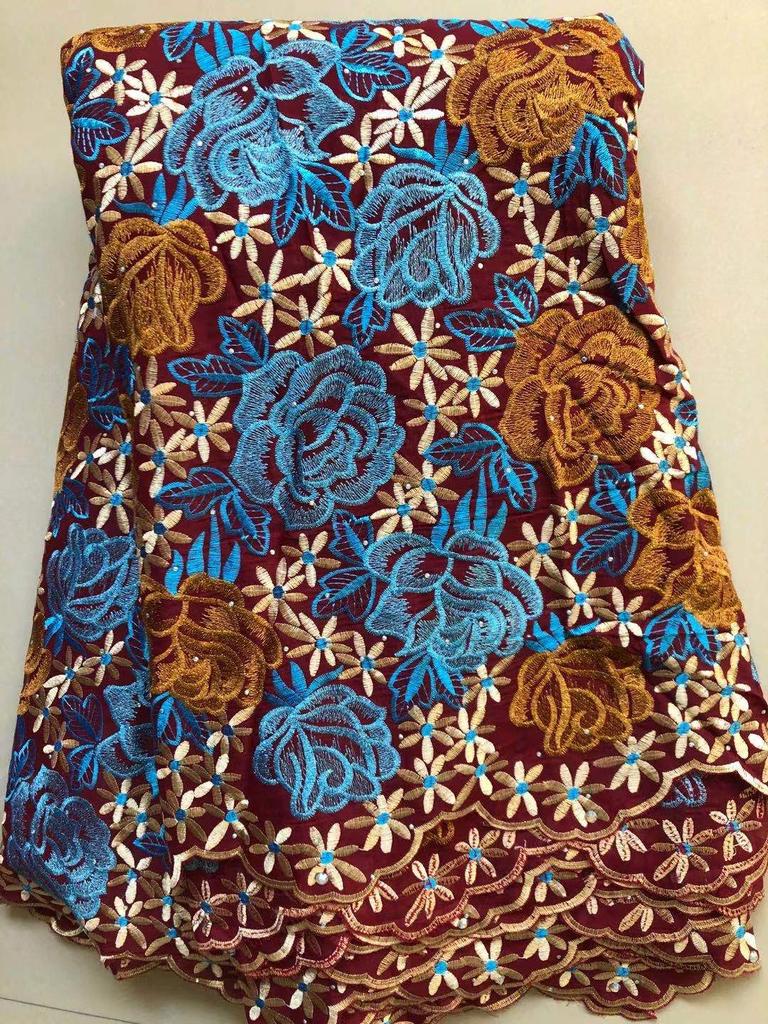 African Cotton Lace Fabric 1or5Yards Nigerian Swiss Voile Cotton Lace Fabrics 2025 Tissus Jersey For Women Sewing Party Dresses