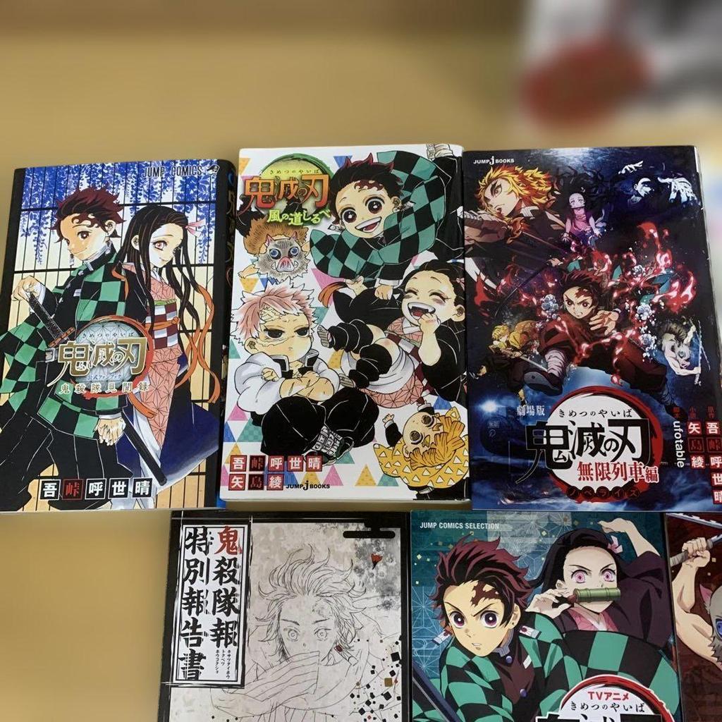 [USED] Demon Slayer: Kimetsu no Yaiba 11-volume set including official fan book, character book, and novel