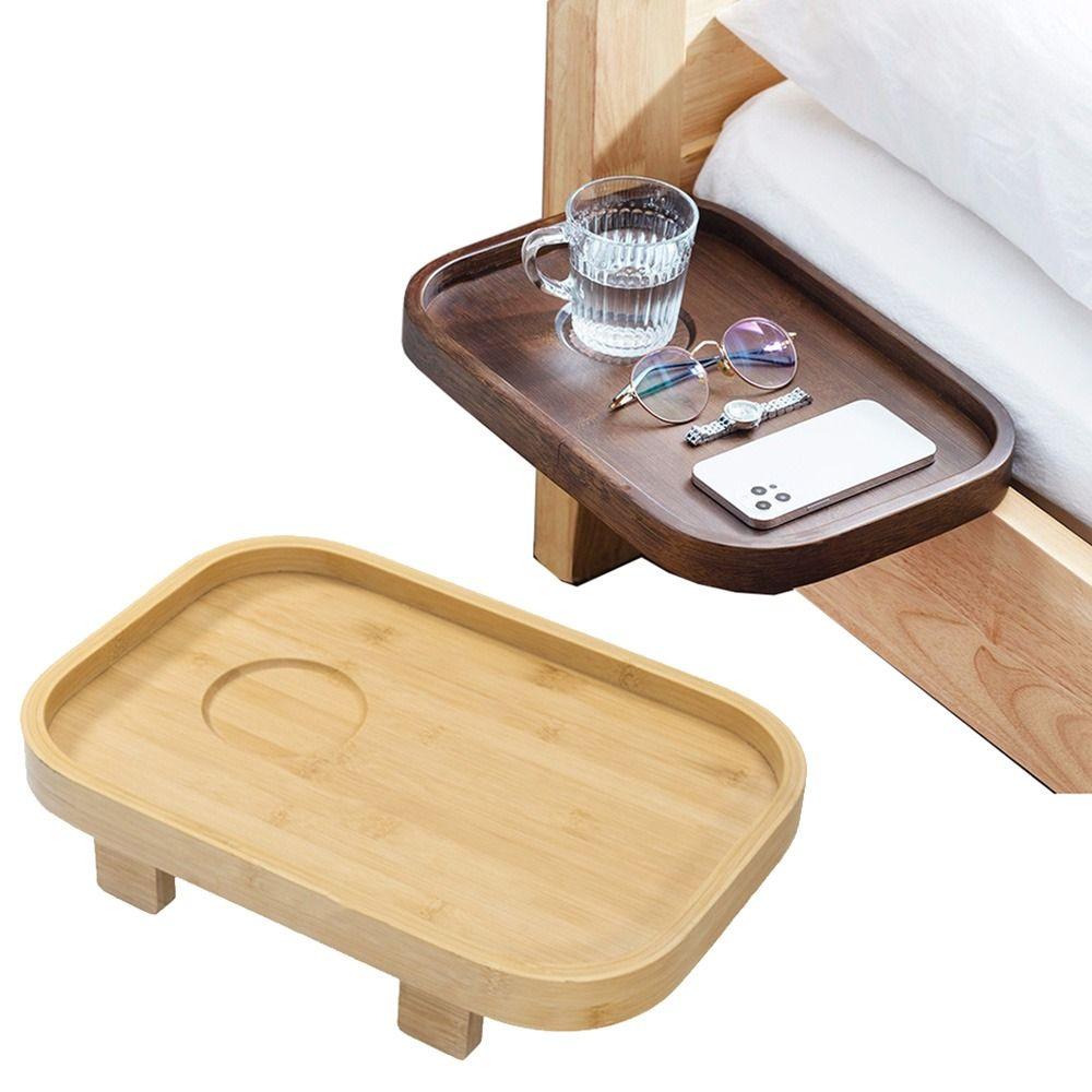 Clamp on Bathtub Side Tray With Cup Holder Bedside Hanging Storage Holder  Sofa