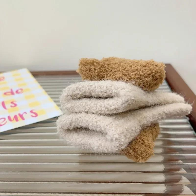 1 Pair Warm Otudoor Kids Glove for Boy Girl 3D Cute Cartoon Bear Glove for Toddler Sweet Autumn Winter Thicken Warm Baby Glove