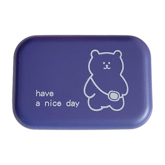 Cute Contact Lens Case Portable Portable Double Box with Tools Bear Print Lens Holder Easy to Carry Spill-proof Lens Storage for Daily Use Travel