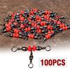 100Pcs String Hook Fishing Rolling Swivel O-Rings Japan Steel Fishing Connector Lure Tackle Tool