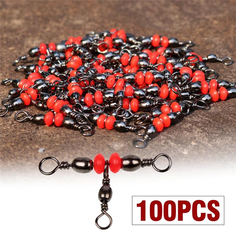 100Pcs String Hook Fishing Rolling Swivel O-Rings Japan Steel Fishing Connector Lure Tackle Tool
