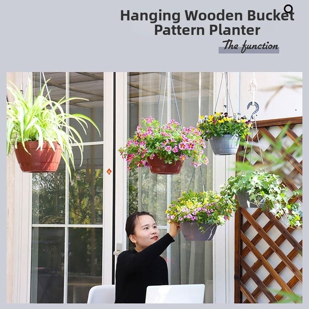 Grey Brown Hanging Flower Pots Self Watering Plant Flowerpot High Quality Planter  Balcony Decor