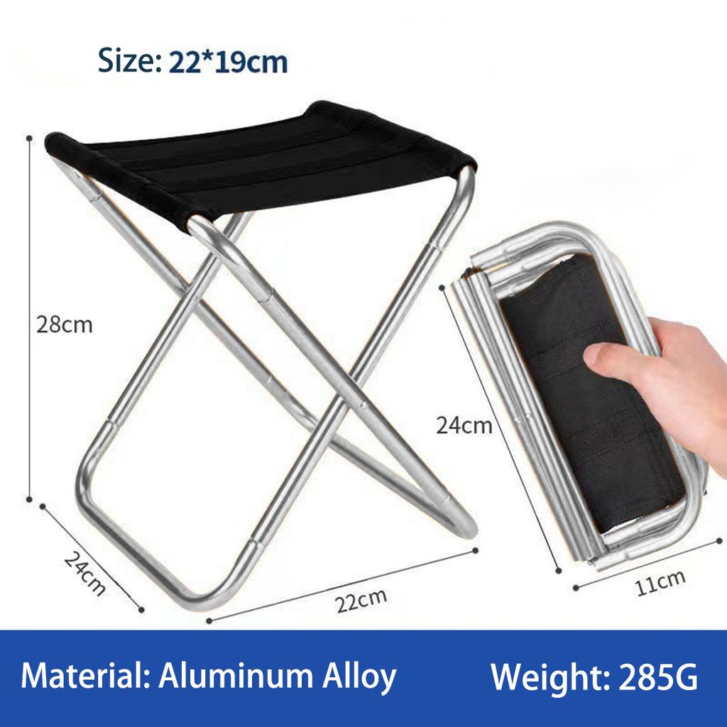 Portable Folding Chair Outdoor Camping Aluminum Alloy Folding Chair Lightweight Fishing Stool Travel Stool Camping Accessories
