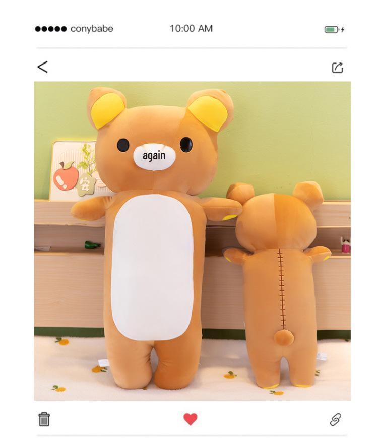 Rilakkuma Long Plush Pillow: Cute Bear Doll Bed Back Cushion Gift