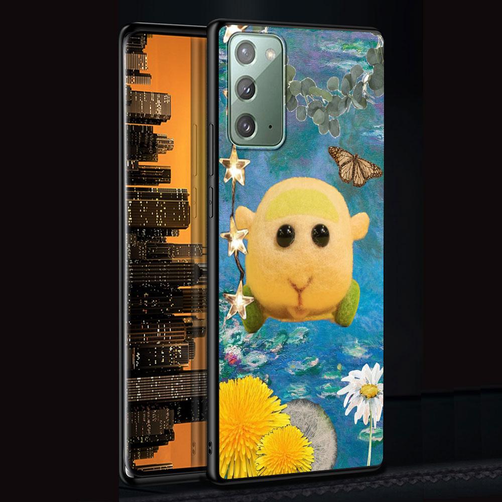 Cute PUI PUI MOLCAR Case for Samsung Galaxy Note 20 Ultra 8 10 Lite 9 TPU Phone Cover Note 10 Plus Black Soft Shell Funda Capa